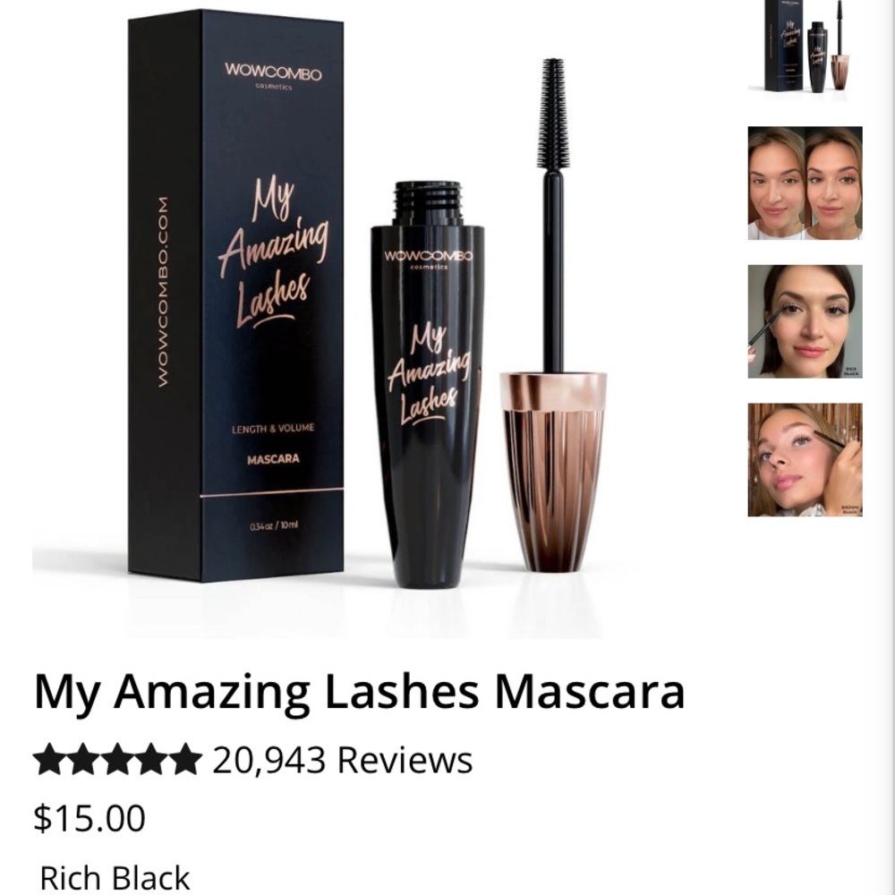 WOWCOMBO My Amazing Lashes Mascara BLACK unopened brand new box